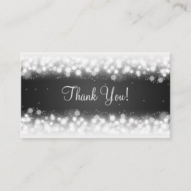 Tarjeta De Recepción Gracias Insertar espárrago mágico negro (Anverso)