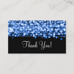 Tarjeta De Recepción Gracias Insertar Fiesta Sparkles Blue