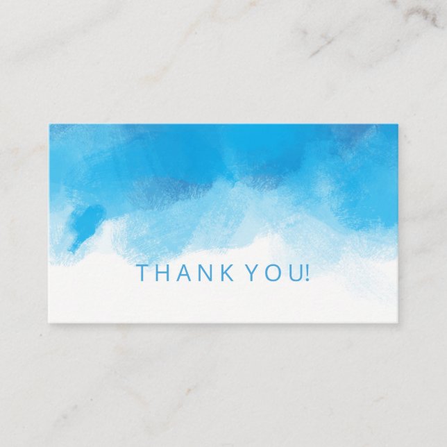 Tarjeta De Recepción Gracias Insertar la acuarela azul de verano (Anverso)