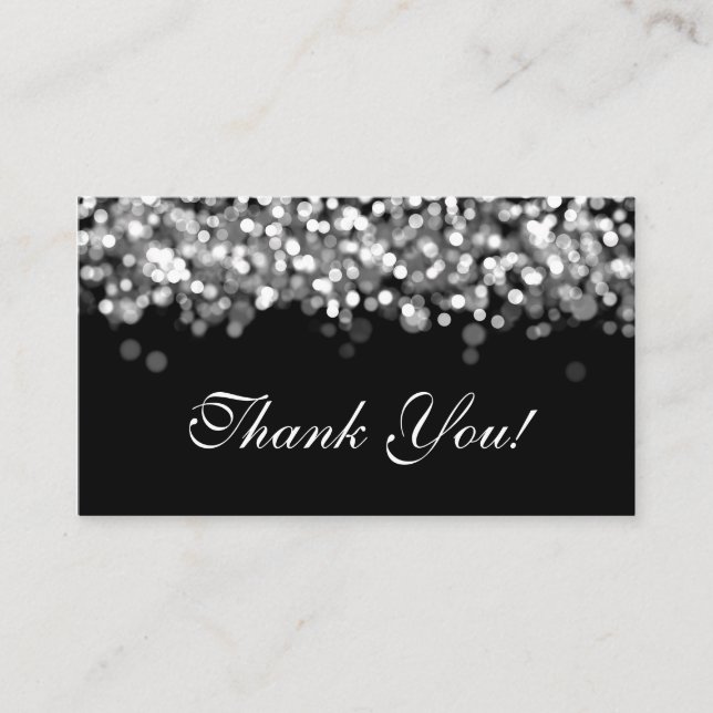 Tarjeta De Recepción Gracias Insertar Luces Plateadas (Anverso)