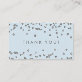 Tarjeta De Recepción Gracias Insertar Purpurina Plata Confetti Azul Hie
