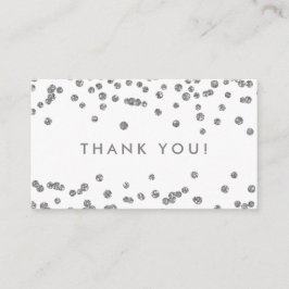 Tarjeta De Recepción Gracias Insertar Purpurina plateado Confetti White