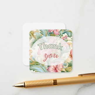 Tarjeta De Recepción Gracias patrón floral de regalo