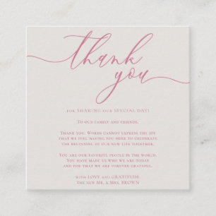 Tarjeta De Recepción Gracias por compartir día de la boda