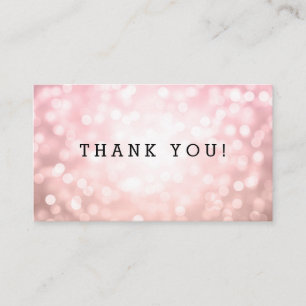 Tarjeta De Recepción Gracias por insertar luces de Purpurina rosado de 