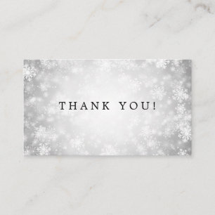 Tarjeta De Recepción Gracias por insertar Silver Winter Wonderland