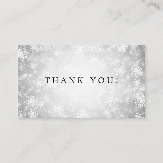 Tarjeta De Recepción Gracias por insertar Silver Winter Wonderland (Anverso)