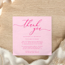 Tarjeta De Recepción Gracias por Navidad Rosa Esencial Foto Personaliza