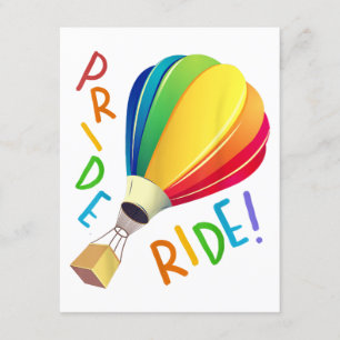 Tarjeta De Recepción Gracioso orgullo gay en globo aerostático con glob