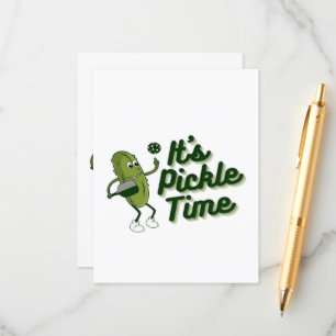 Tarjeta De Recepción Gracioso Pickle Jugando Pickleball