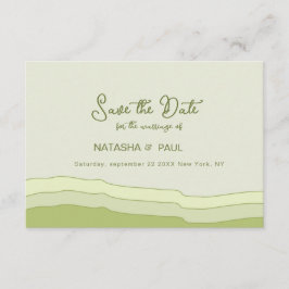 Tarjeta De Recepción Gradiente de montaña Pastel Verde Guardar fecha