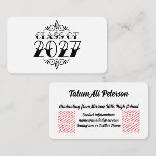 Tarjeta De Recepción Graduación de la promoción 2027 estilo Tat