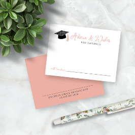Tarjeta De Recepción Graduación De Mano Rosada Deseos De Consejos De Do