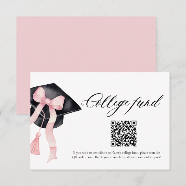 Tarjeta De Recepción Graduación del fondo de estudios universitarios de (Anverso / Reverso)