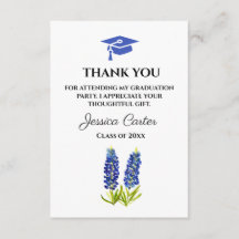 Graduación Floral de Bluebonnets Gracias