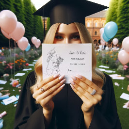 Tarjeta De Recepción Graduación moderna Licenciado en arte de línea bla