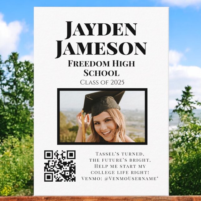 Tarjeta De Recepción Graduación pegajosa de código QR del Fondo de la E (Subido por el creador)