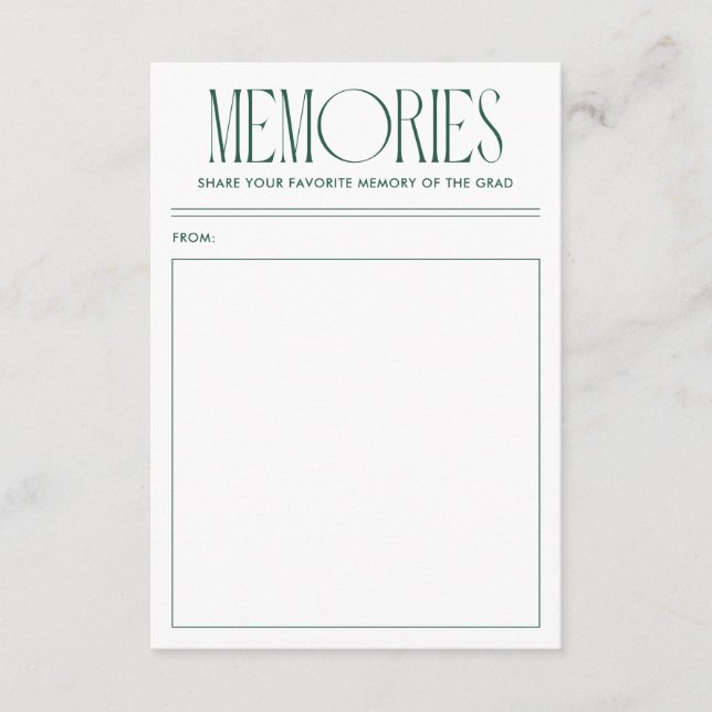 Tarjeta De Recepción Graduado de memoria favorita verde moderna (Anverso)