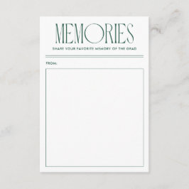 Tarjeta De Recepción Graduado de memoria favorita verde moderna