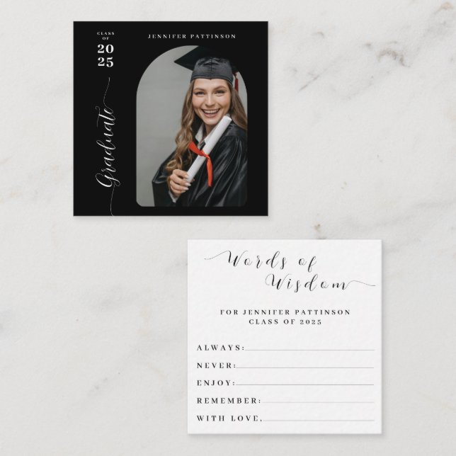Tarjeta De Recepción Graduation Words of Wisdom for Graduate (Anverso / Reverso)