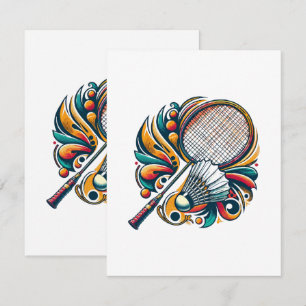 Tarjeta De Recepción Gráfico de bádminton