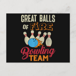 Tarjeta De Recepción Gran Balls Fire Bowling Team Shirt Funny Vintage