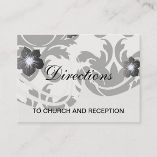Tarjeta De Recepción gran damasco blanco y negro en negrita