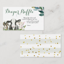 Granja Animal Greenery Boy Baby Shower Diaper Raff