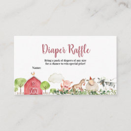 Tarjeta De Recepción Granja Casa Animales Barnyard Diaper Raffle