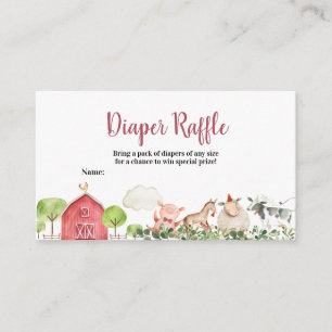 Tarjeta De Recepción Granja Casa Animales Barnyard Diaper Raffle