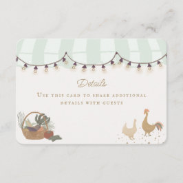 Tarjeta De Recepción Granja de agricultores verdes Detalles frescos Ins