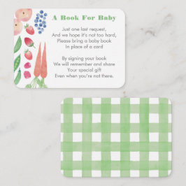 Tarjeta De Recepción Granja Fresca Trae Un Libro Para Baby Shower