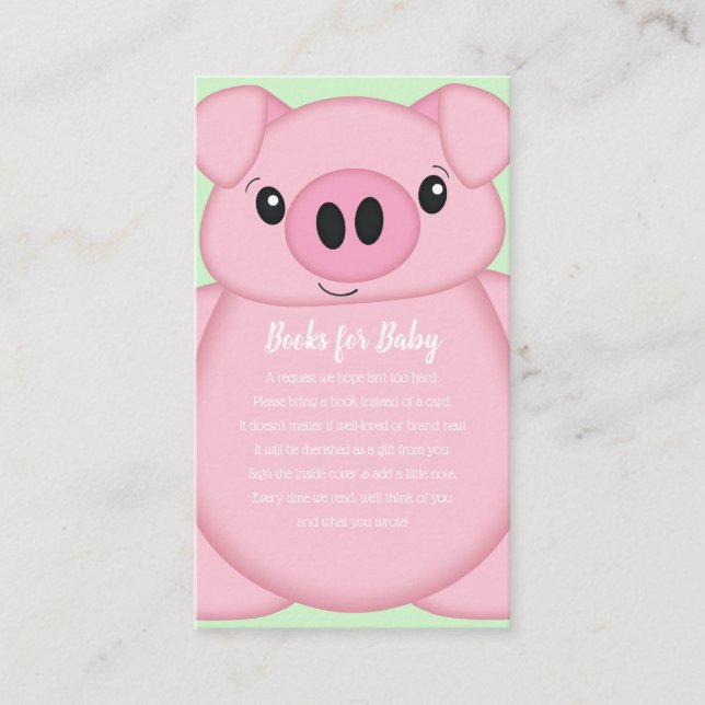 Tarjeta De Recepción Granja Pig Baby Shower (Anverso)
