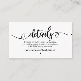 Tarjeta De Recepción Granja rústica moderna, fuente negra, detalles Bod