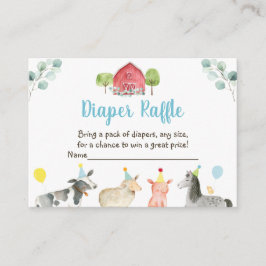 Tarjeta De Recepción Granja verde Baby Shower Diaper Raffle Cards