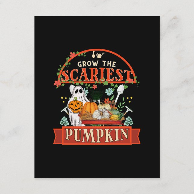 Tarjeta De Recepción Granjero de calabazas Halloween (Anverso)