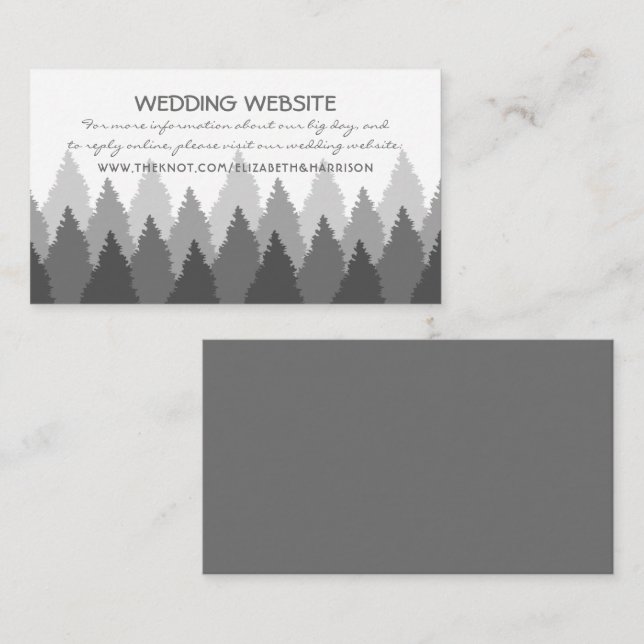 Tarjeta De Recepción Gray Forest Range Woodland Boda Web (Anverso / Reverso)