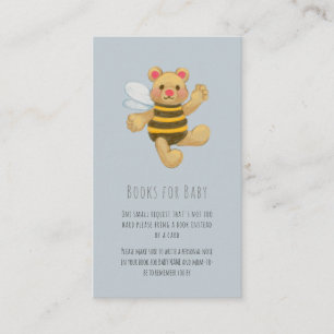 Tarjeta De Recepción Gray Honey Bee Bear Baby Shower Book Request