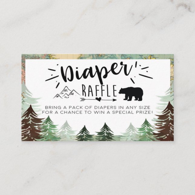 Tarjeta De Recepción Greatest Adventure Baby Ducha Diaper Raffle Card (Anverso)