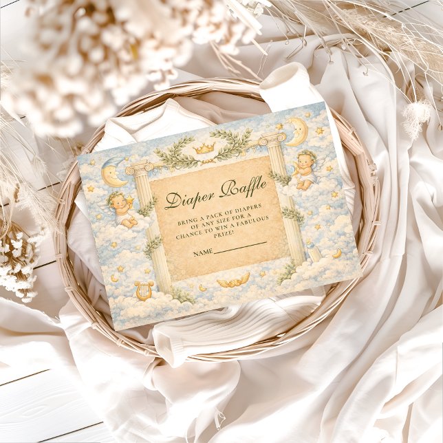 Tarjeta De Recepción Greek Classic Columns Diapper Raffle (Subido por el creador)