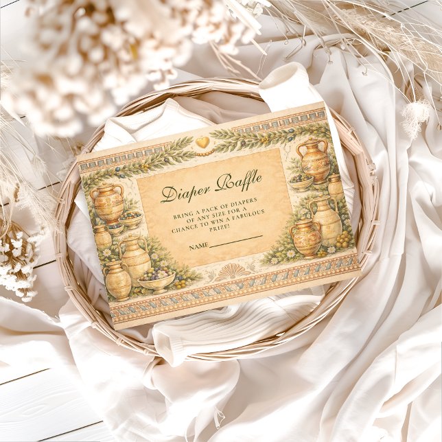 Tarjeta De Recepción Greek Olive Diapper Raffle (Subido por el creador)