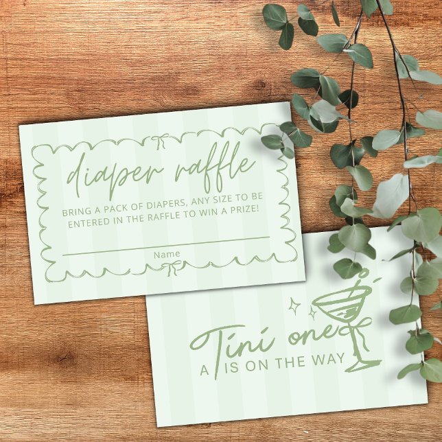 Tarjeta De Recepción Green A Tini One Baby Shower Diaper Raffle (Subido por el creador)