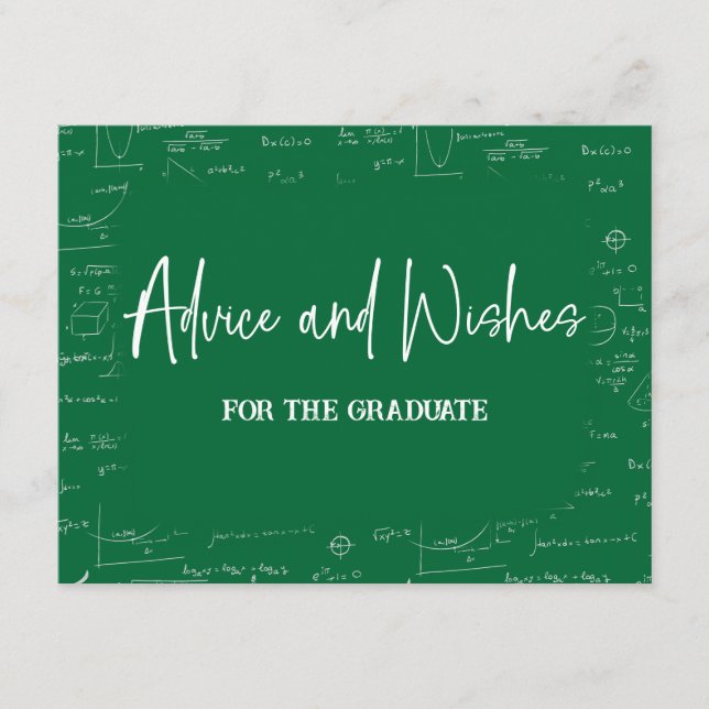Tarjeta De Recepción Green Advice and Wishes for the Graduate  (Anverso)