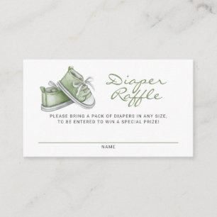 Tarjeta De Recepción Green Baby Booties Baby Shower Diaper Raffle