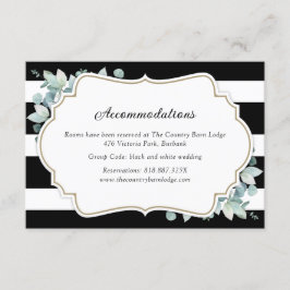Tarjeta De Recepción Green Black and White Hotel Accommodation Card
