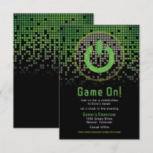 Green Black Video Game Gamer Bar Mitzvah