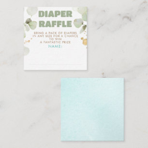 Tarjeta De Recepción Green Brown Blue Diaper Raffle Entradas de Baby Sh