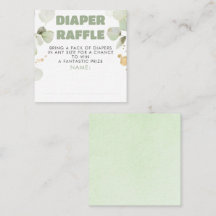 Green Brown Diaper Raffle Entradas de Baby Shower
