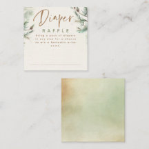 Green Brown Diaper Raffle Entradas de Baby Shower