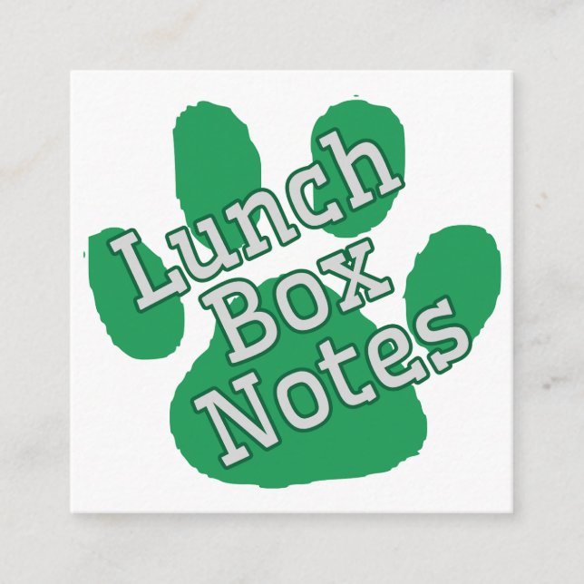 Tarjeta De Recepción Green Cougar Paw Lunch Notes (Anverso)